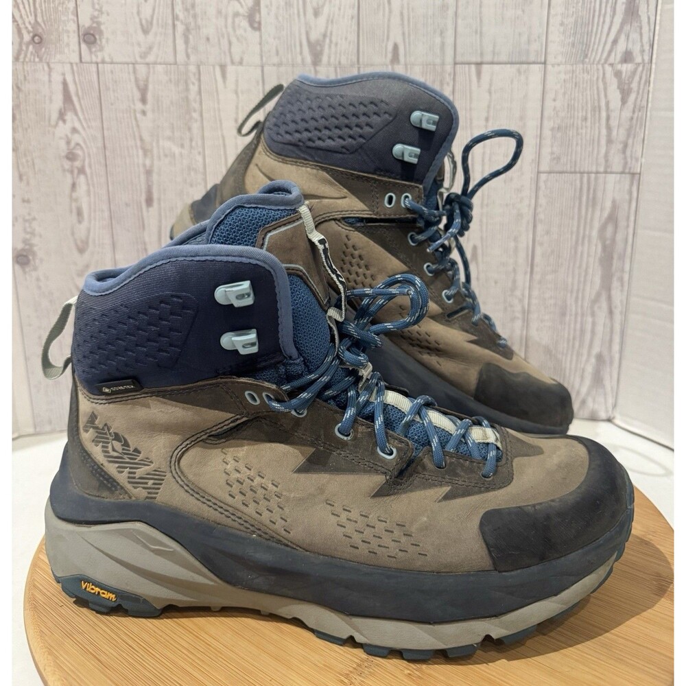 HOKA ONE ONE Women's Sky Kaha Hiking Boots, Frost Gray/Aqua Goretex Sz 8